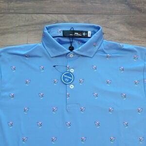 RLX Ralph Lauren Polo Mens Mens‎ Blue Fish Print AOP Golf Performance Stretch